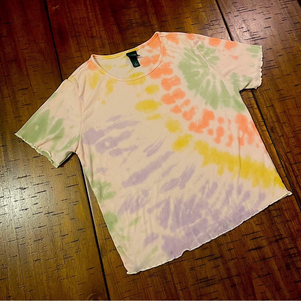 Wild Fable Tye Dye Short Sleeve Crop Top